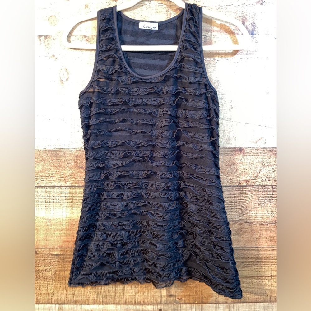 Mascara Tiered Ruffle Tank Top
